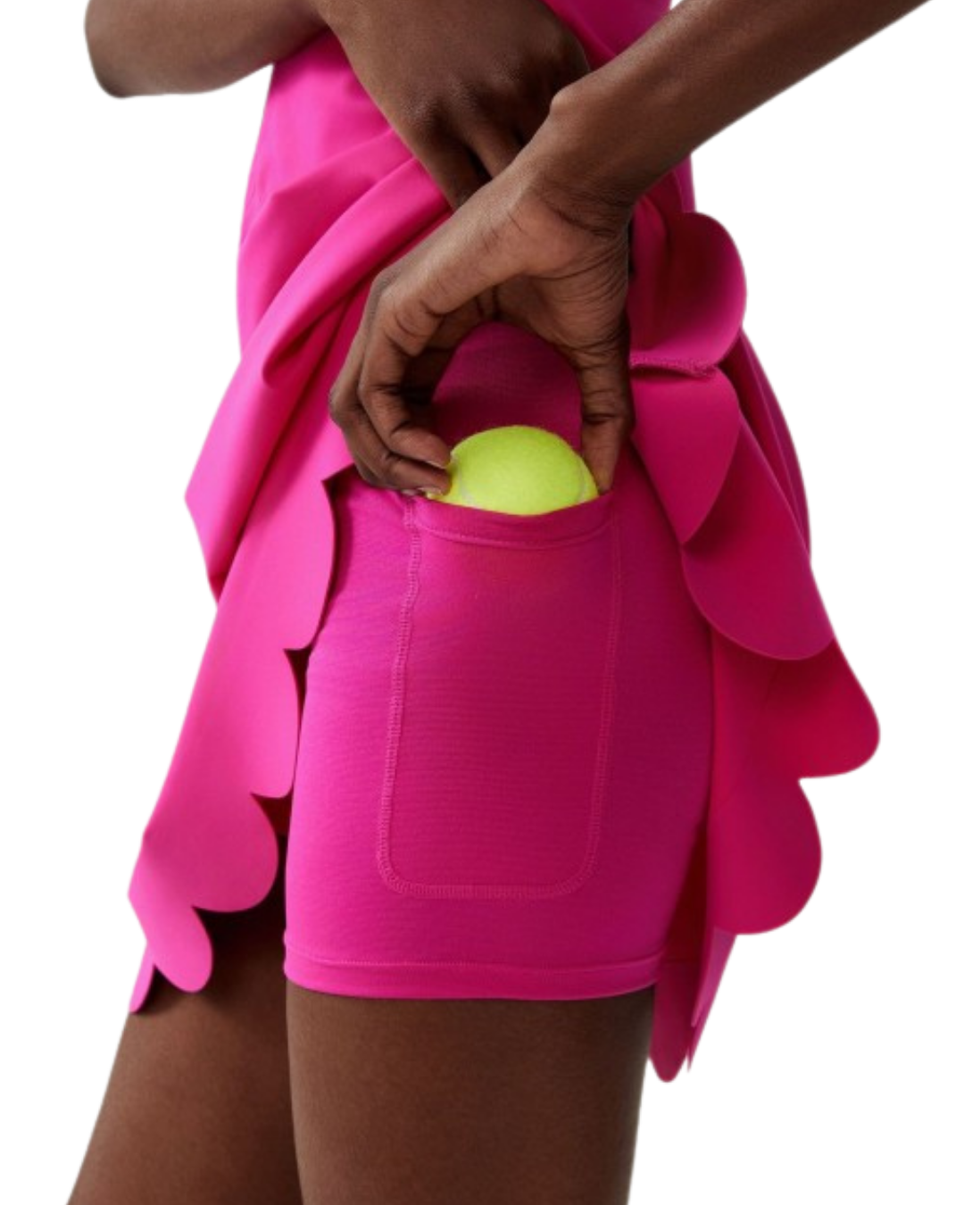 QS-Scallop Crossover Back Active Dress