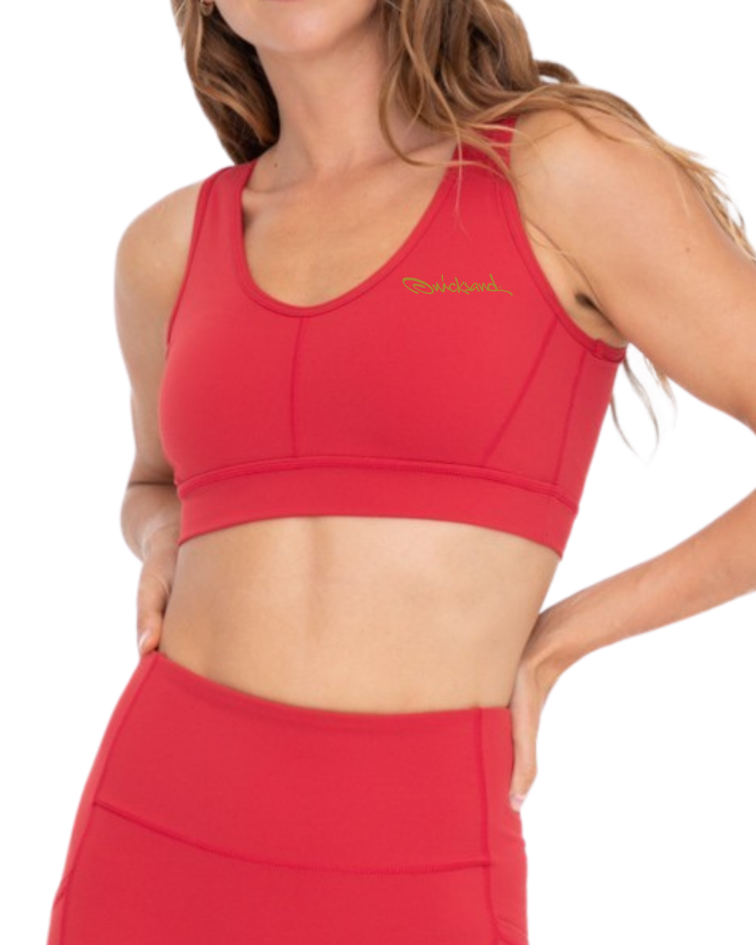 QS-Cutout Overlay Back Sports Bra